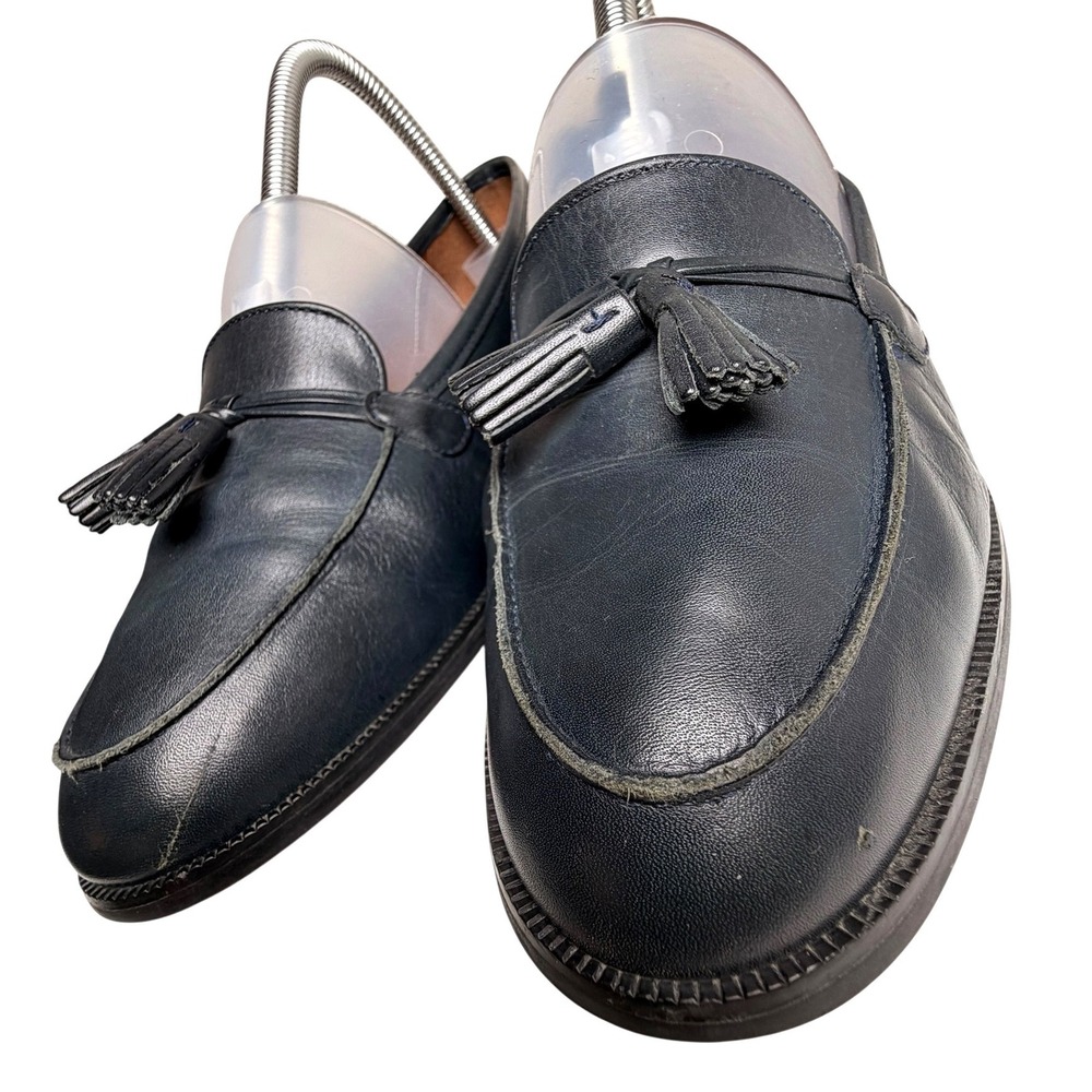 Vintage Etienne Aigner Ally Navy Leather Tassel Loafers 8.5 - Picture 4 of 14